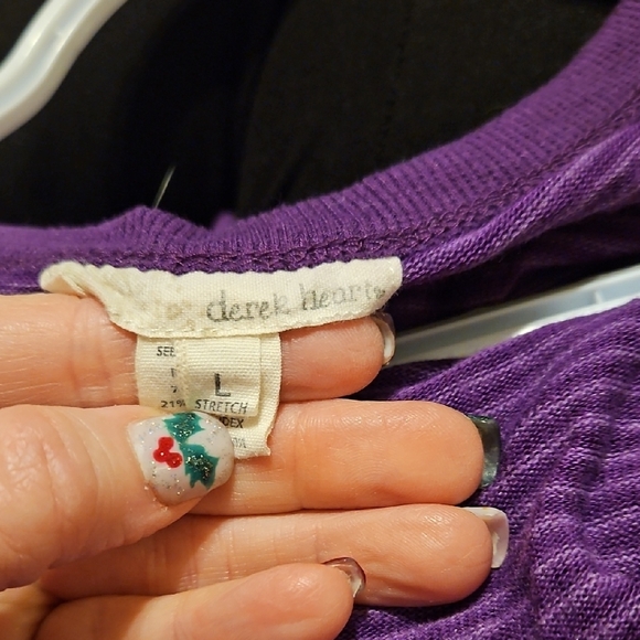 Derek Heart Violet Button-Up Cardigan - Picture 4 of 6